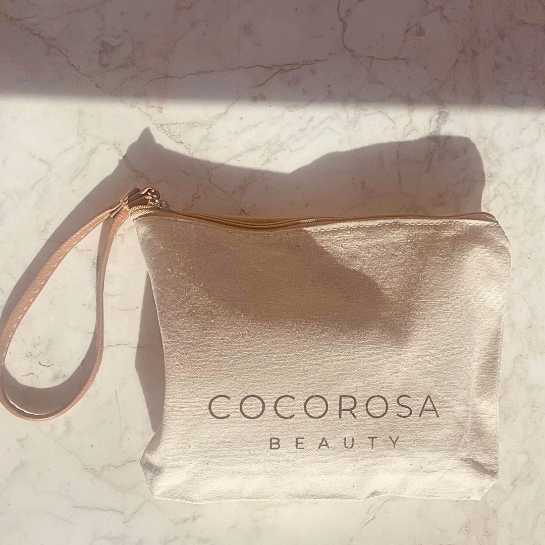 COCOROSA COSMETIC BAG In Natural Cotton Canvas