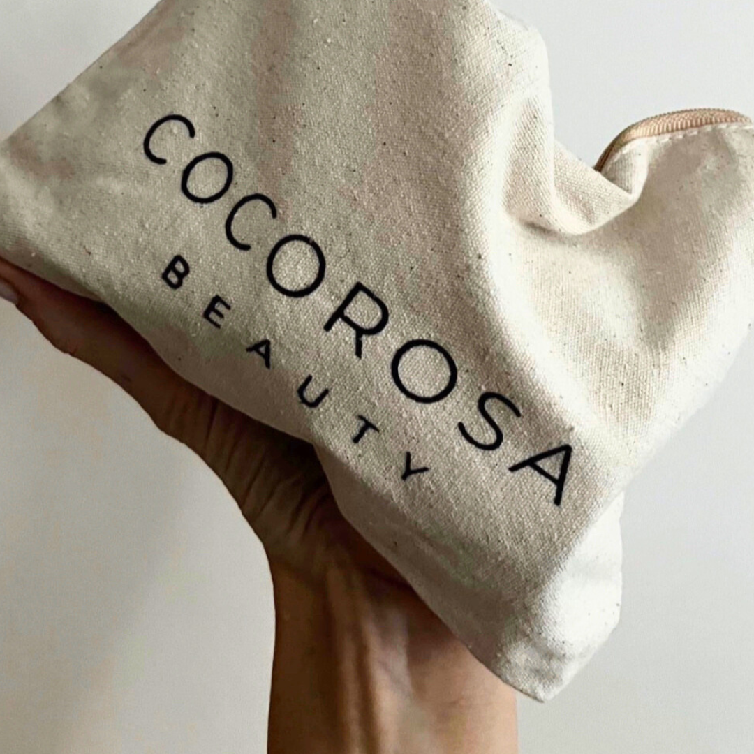 COCOROSA COSMETIC BAG In Natural Cotton Canvas