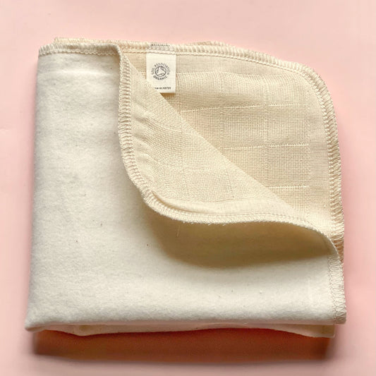 DOUBLE CLEANSE CLOTH - Organic Cotton & Muslin Face Washcloth To Remove Makeup